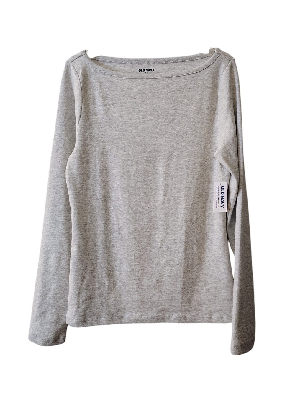 Old Navy Heather Gray Boatneck Snug Long Sleeve Top